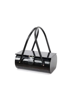 Brandon Blackwood Top Handle Bags>Acrylic Basket Bag Black Marble