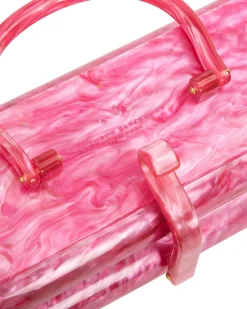Brandon Blackwood Top Handle Bags>Acrylic Duplex Purse Pink Marble