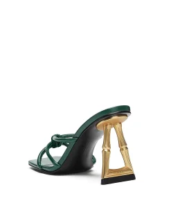 Brandon Blackwood Sandals>Bamboo B Heel Sandal Forest Green