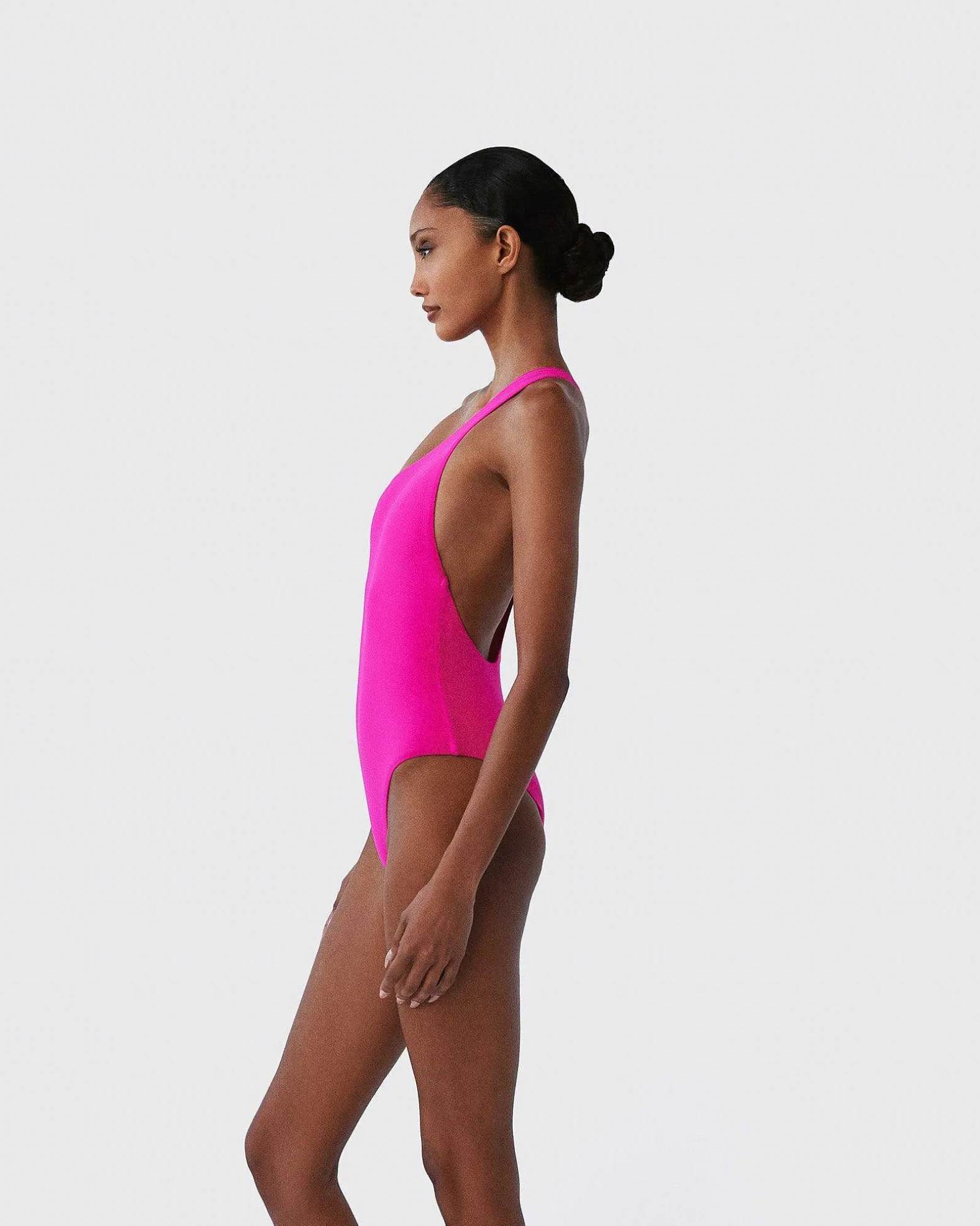 Brandon Blackwood One-Piece>Bamboo B Hoop One-Piece Swimsuit Hot Pink