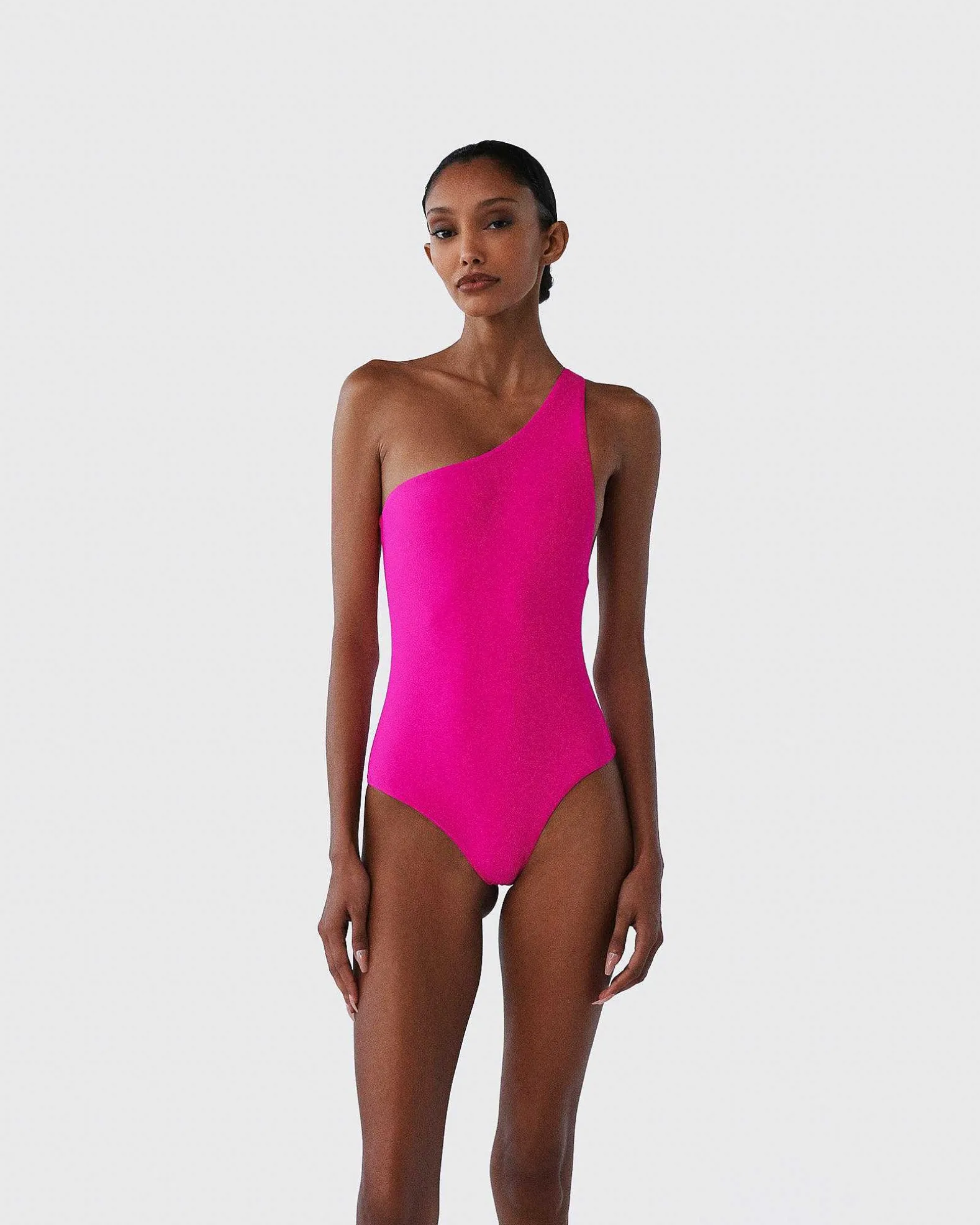 Brandon Blackwood One-Piece>Bamboo B Hoop One-Piece Swimsuit Hot Pink