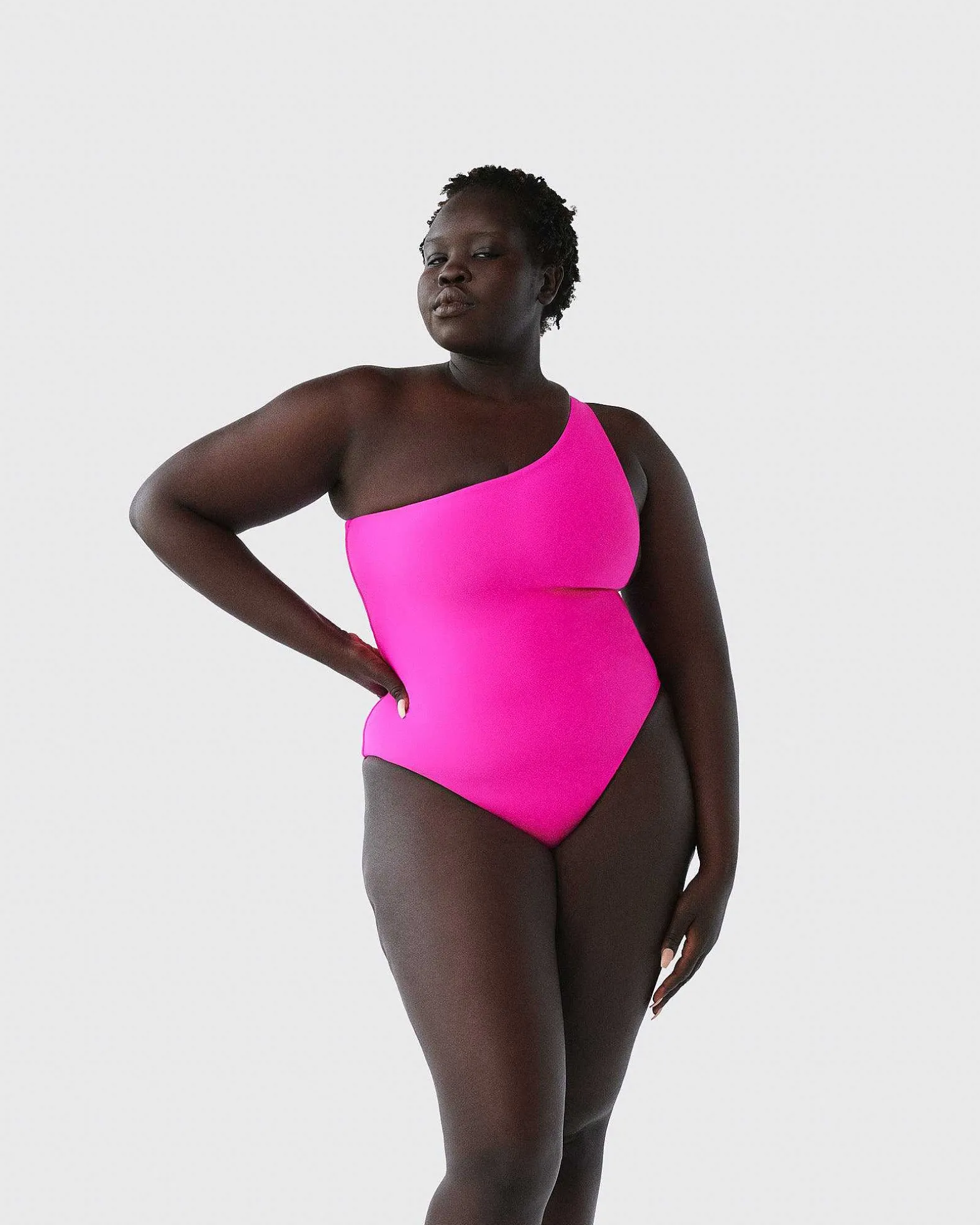 Brandon Blackwood One-Piece>Bamboo B Hoop One-Piece Swimsuit Hot Pink