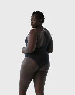 Brandon Blackwood One-Piece>Bamboo B Hoop One-Piece Swimsuit Black