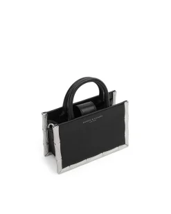 Brandon Blackwood Top Handle Bags>Bamboo B Tote Black W/Silver Hardware