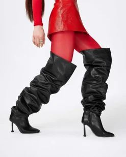 Brandon Blackwood Boots>Blair Thigh High Boot Black Leather