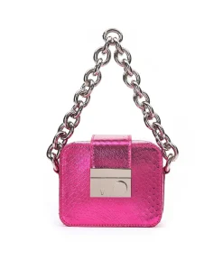 Brandon Blackwood Top Handle Bags>Caro Buckle Bag Hot Pink Python
