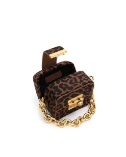 Brandon Blackwood Top Handle Bags>Caro Buckle Bag Leopard Ponyhair