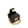 Brandon Blackwood Top Handle Bags>Caro Buckle Bag Black Leather