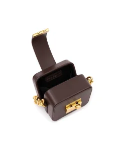 Brandon Blackwood Top Handle Bags>Caro Buckle Bag Dark Brown Leather