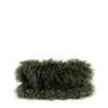 Brandon Blackwood Shoulder Bags>Cortni Bag Black Leather W/Green Wool