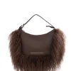 Brandon Blackwood Shoulder Bags>Cortni Bag Brown Leather W/Brown Wool
