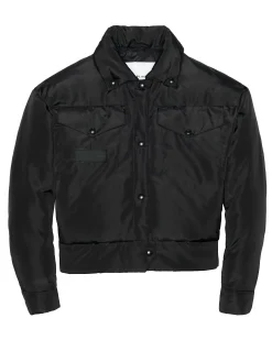 Brandon Blackwood Outerwear>Cropped Puffer Black Nylon