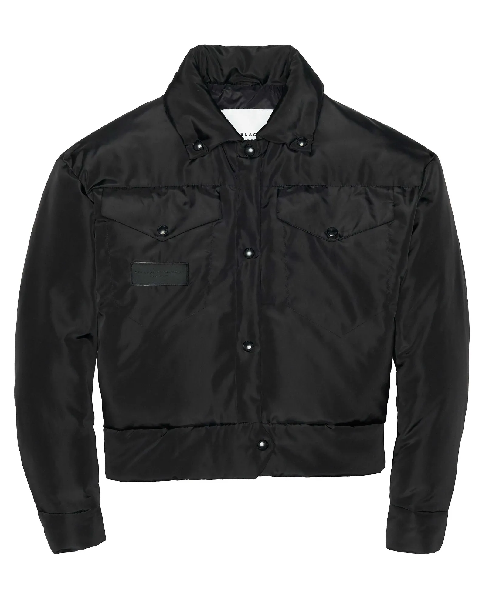 Brandon Blackwood Outerwear>Cropped Puffer Black Nylon