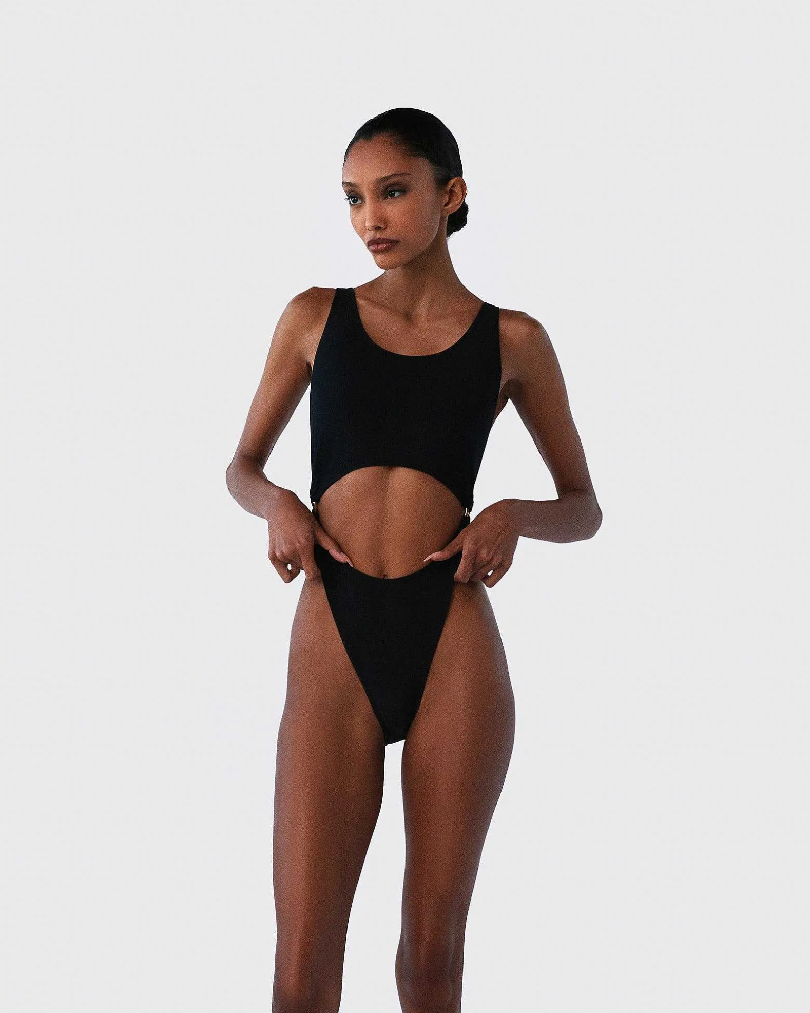 Brandon Blackwood One-Piece>Cutout One-Piece Swimsuit Black