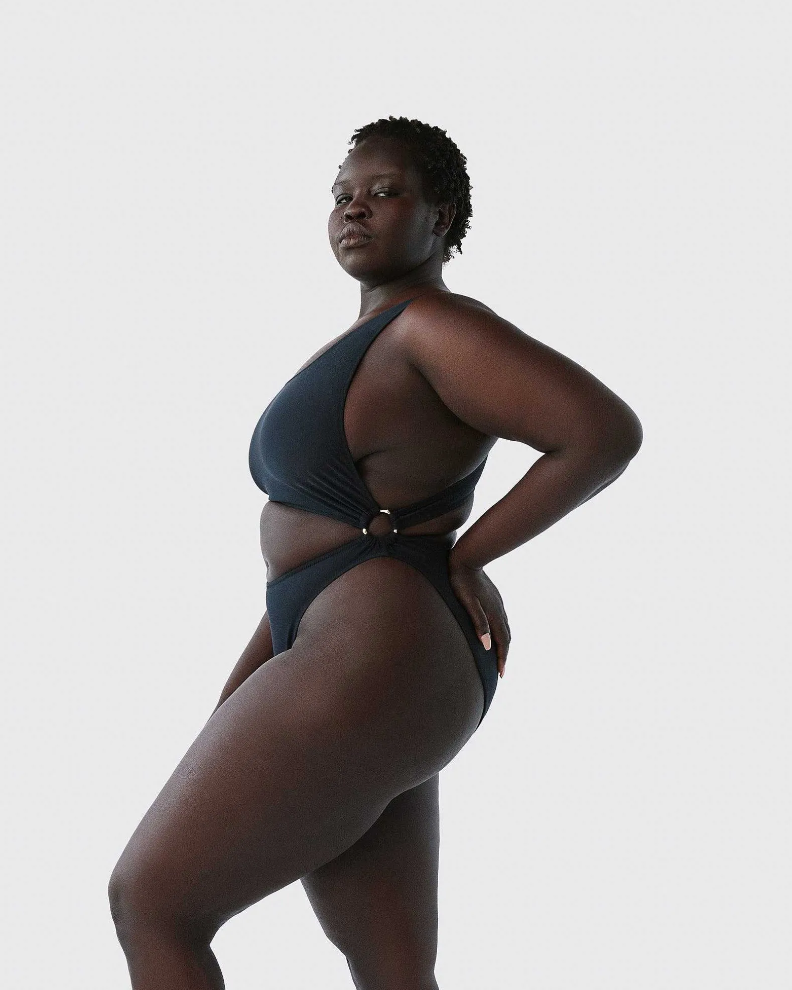 Brandon Blackwood One-Piece>Cutout One-Piece Swimsuit Black