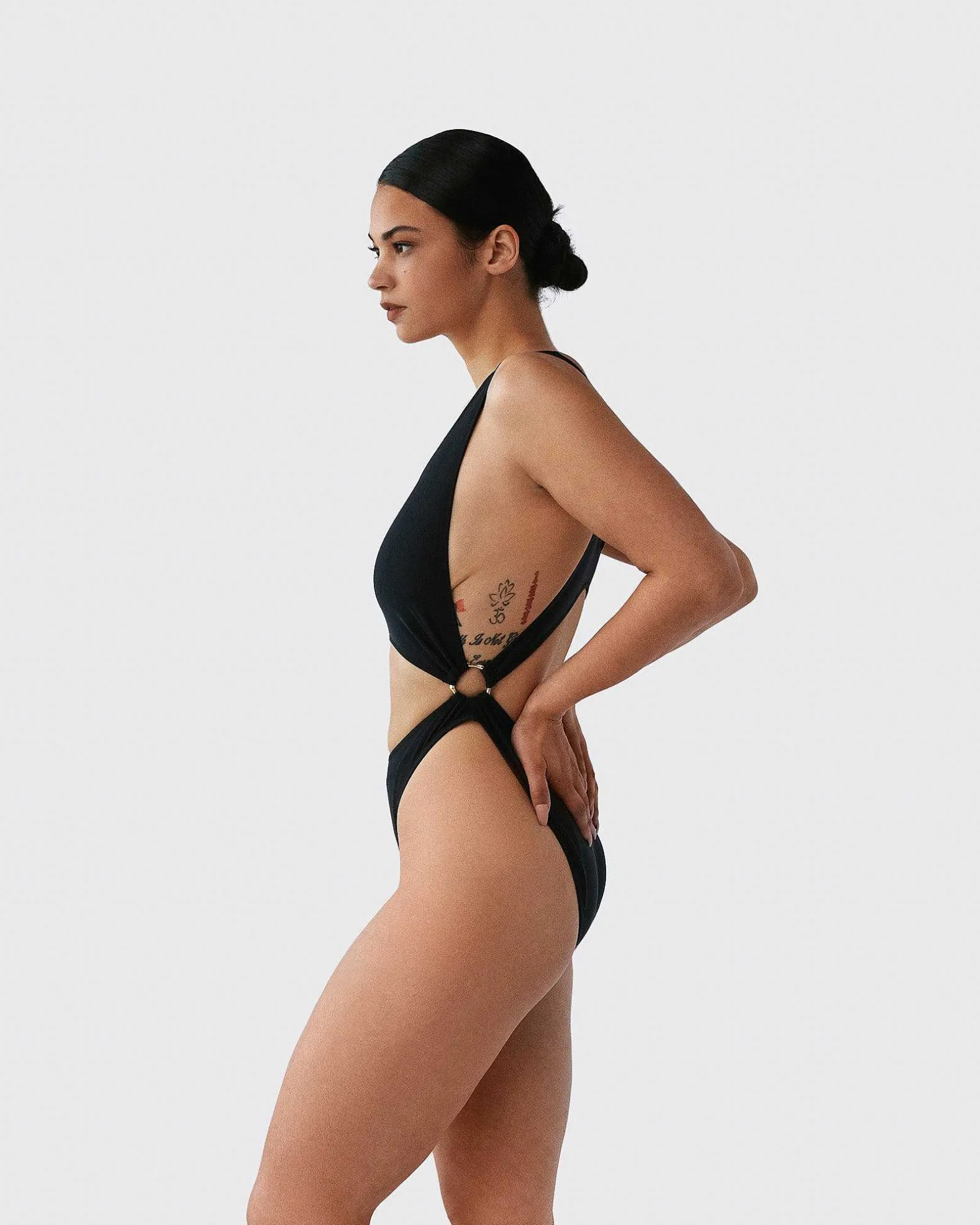 Brandon Blackwood One-Piece>Cutout One-Piece Swimsuit Black