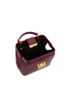 Brandon Blackwood Top Handle Bags>Elizabeth Doctor Bag Burgundy Leather W/Brass Hardware