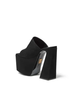 Brandon Blackwood Platforms>Harlo Mule Black Suede