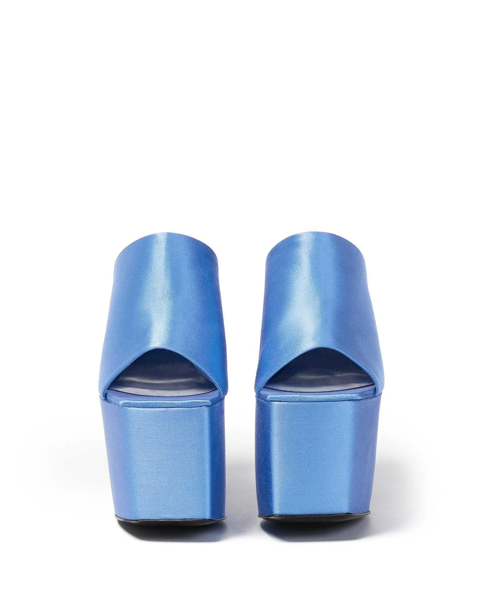 Brandon Blackwood Platforms>Harlo Mule Sky Blue Satin