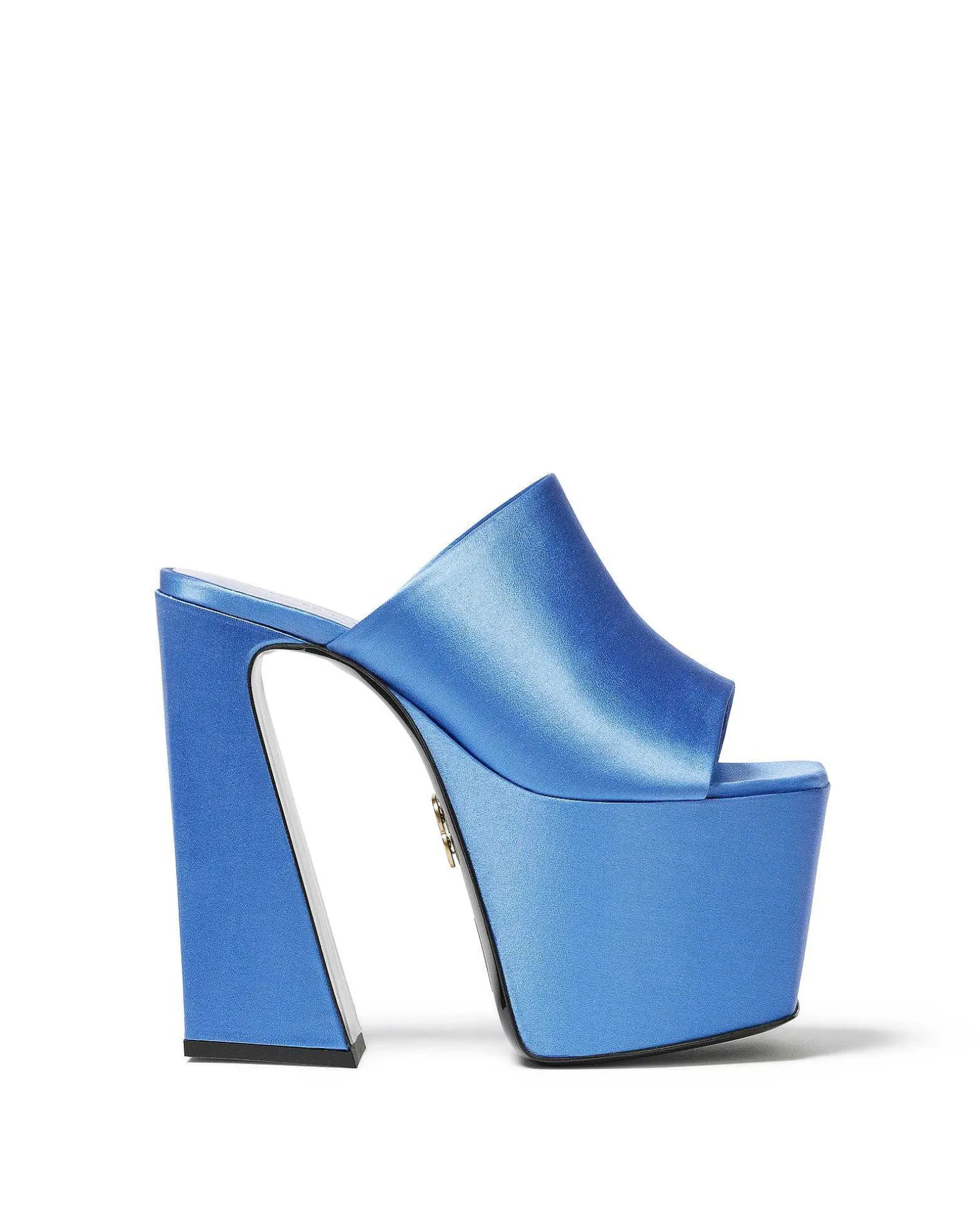 Brandon Blackwood Platforms>Harlo Mule Sky Blue Satin