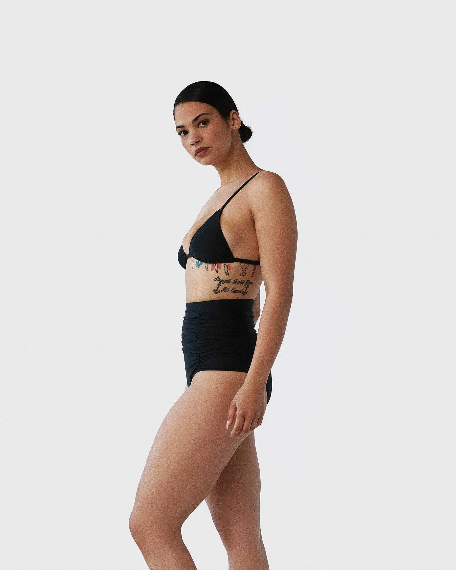 Brandon Blackwood Bottoms>High-Waist Swim Bottom Black