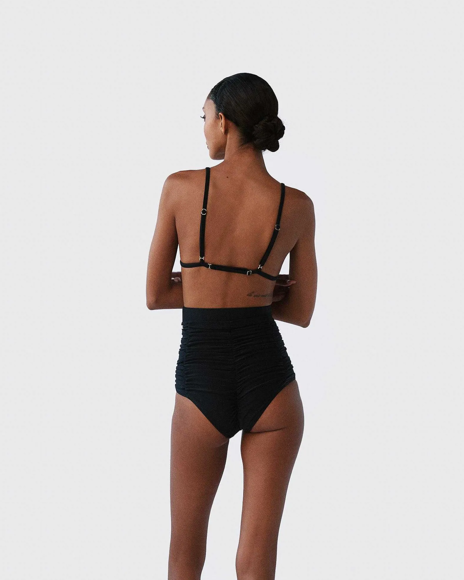 Brandon Blackwood Bottoms>High-Waist Swim Bottom Black