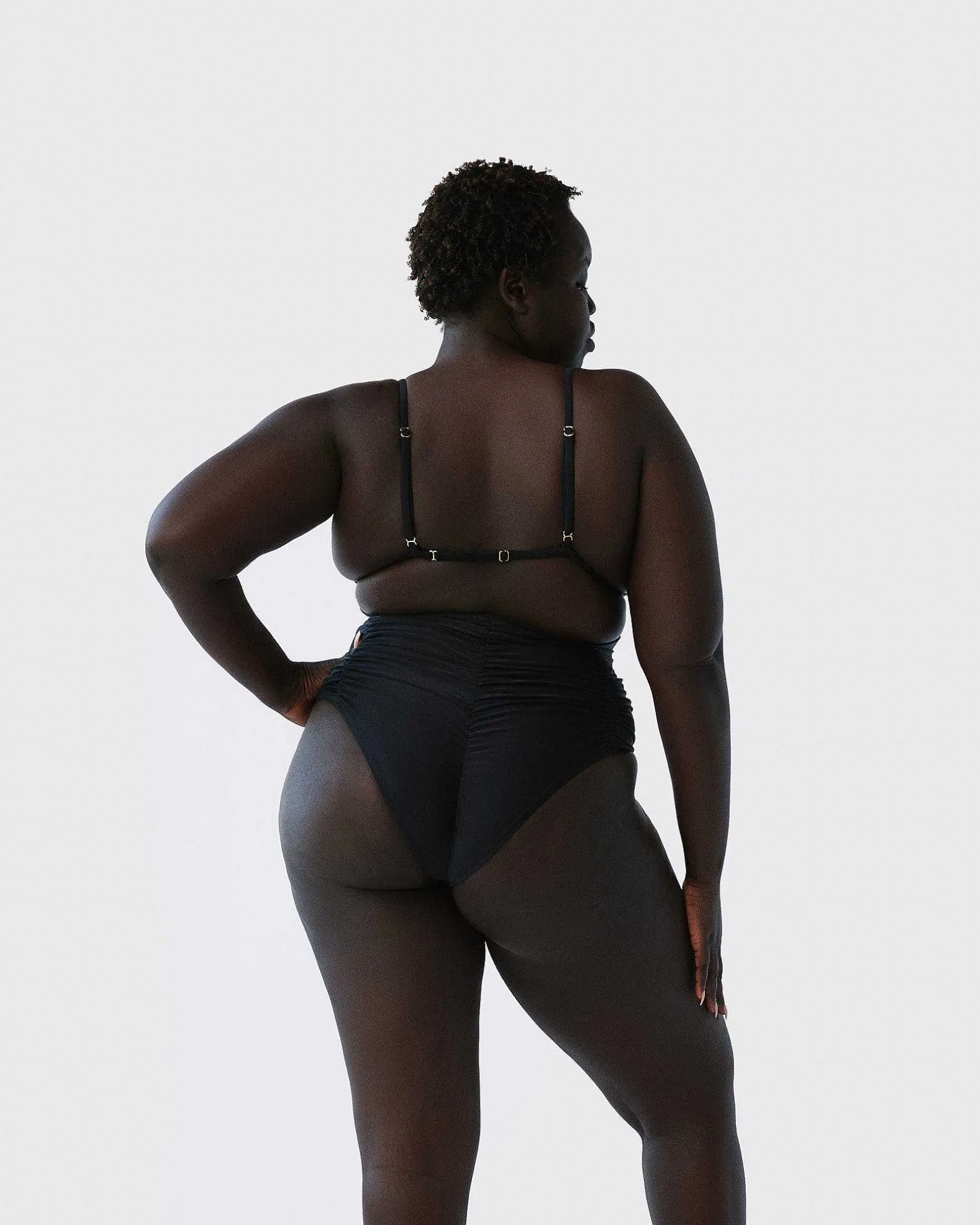 Brandon Blackwood Bottoms>High-Waist Swim Bottom Black
