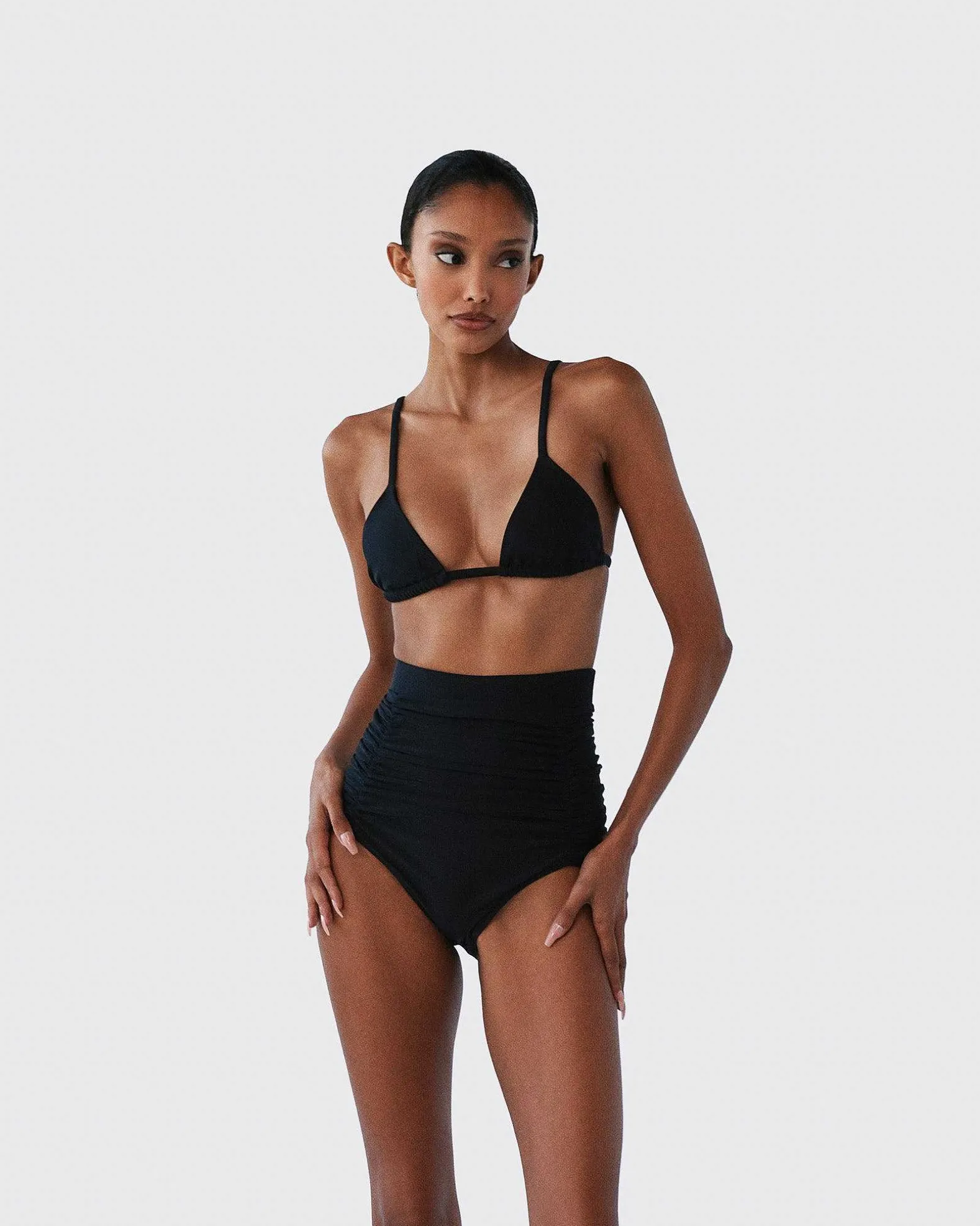 Brandon Blackwood Bottoms>High-Waist Swim Bottom Black