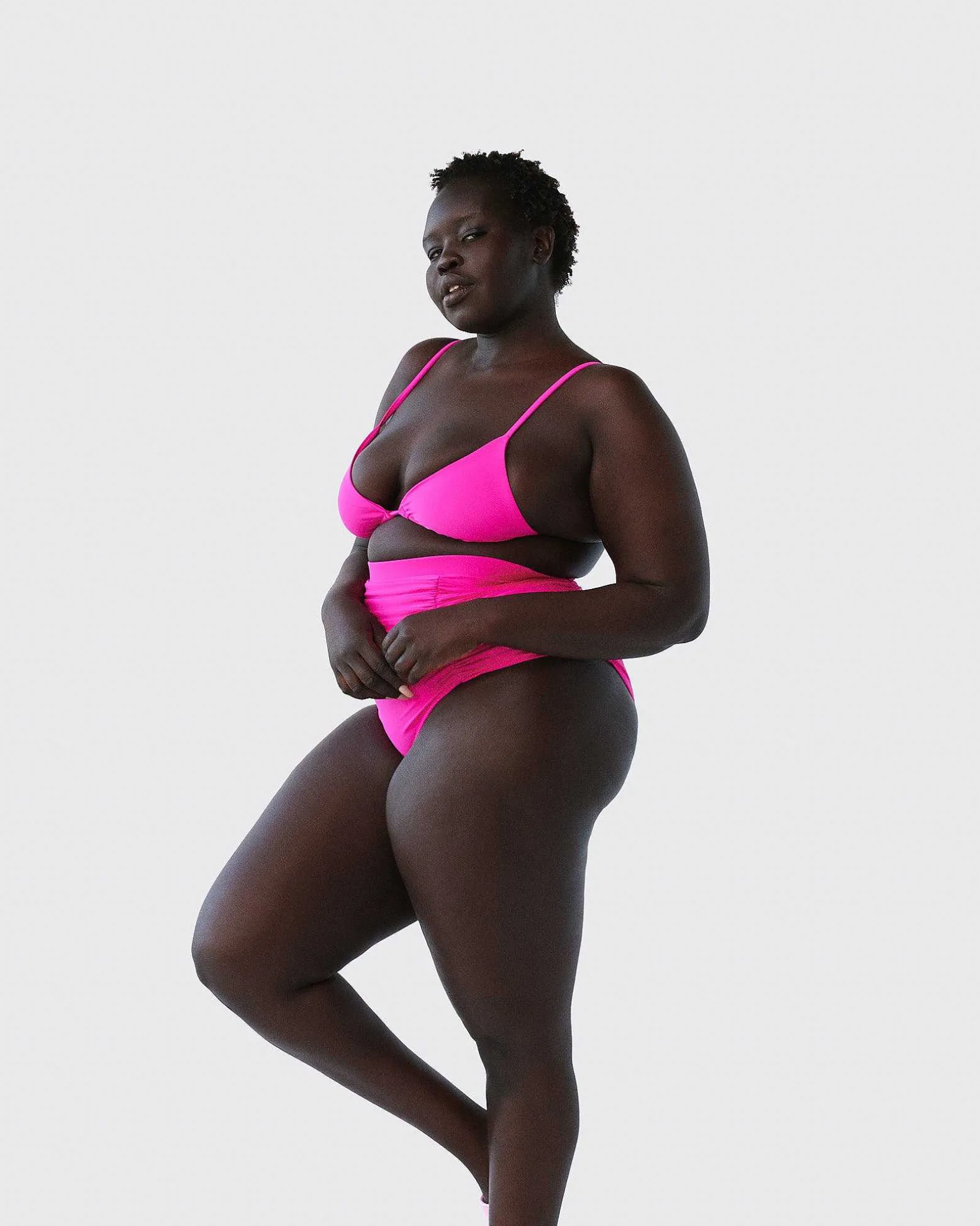Brandon Blackwood Bottoms>High-Waist Swim Bottom Hot Pink