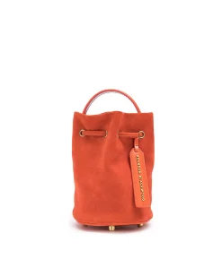 Brandon Blackwood Crossbody Bags>Kamal Bucket Bag Burnt Orange Suede
