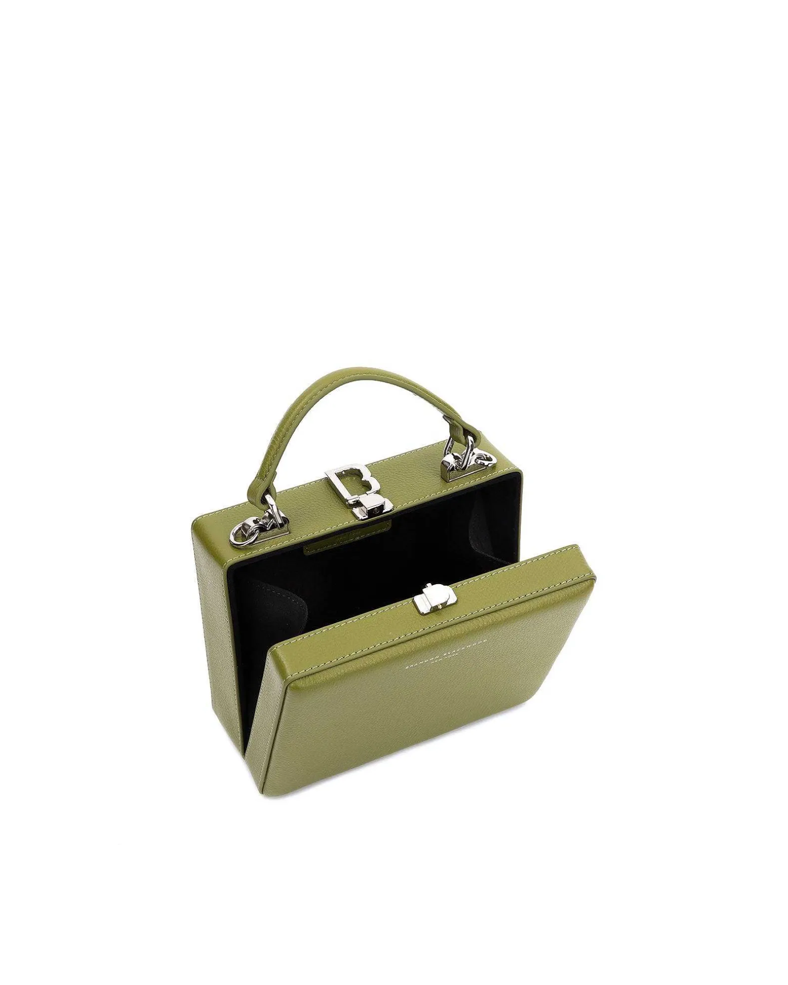 Brandon Blackwood Crossbody Bags>Kendrick Trunk Evergreen Leather W/Silver Hardware