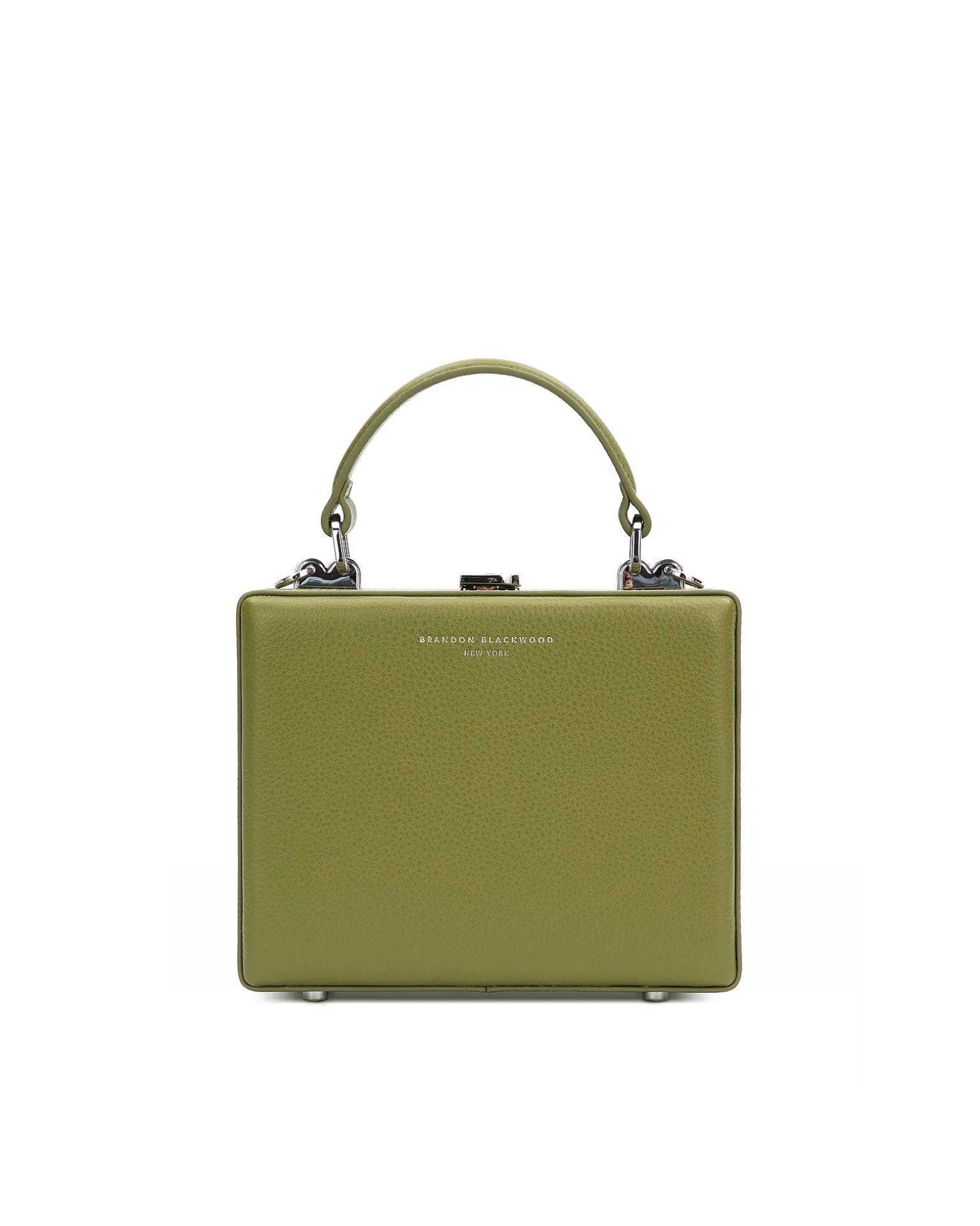 Brandon Blackwood Crossbody Bags>Kendrick Trunk Evergreen Leather W/Silver Hardware