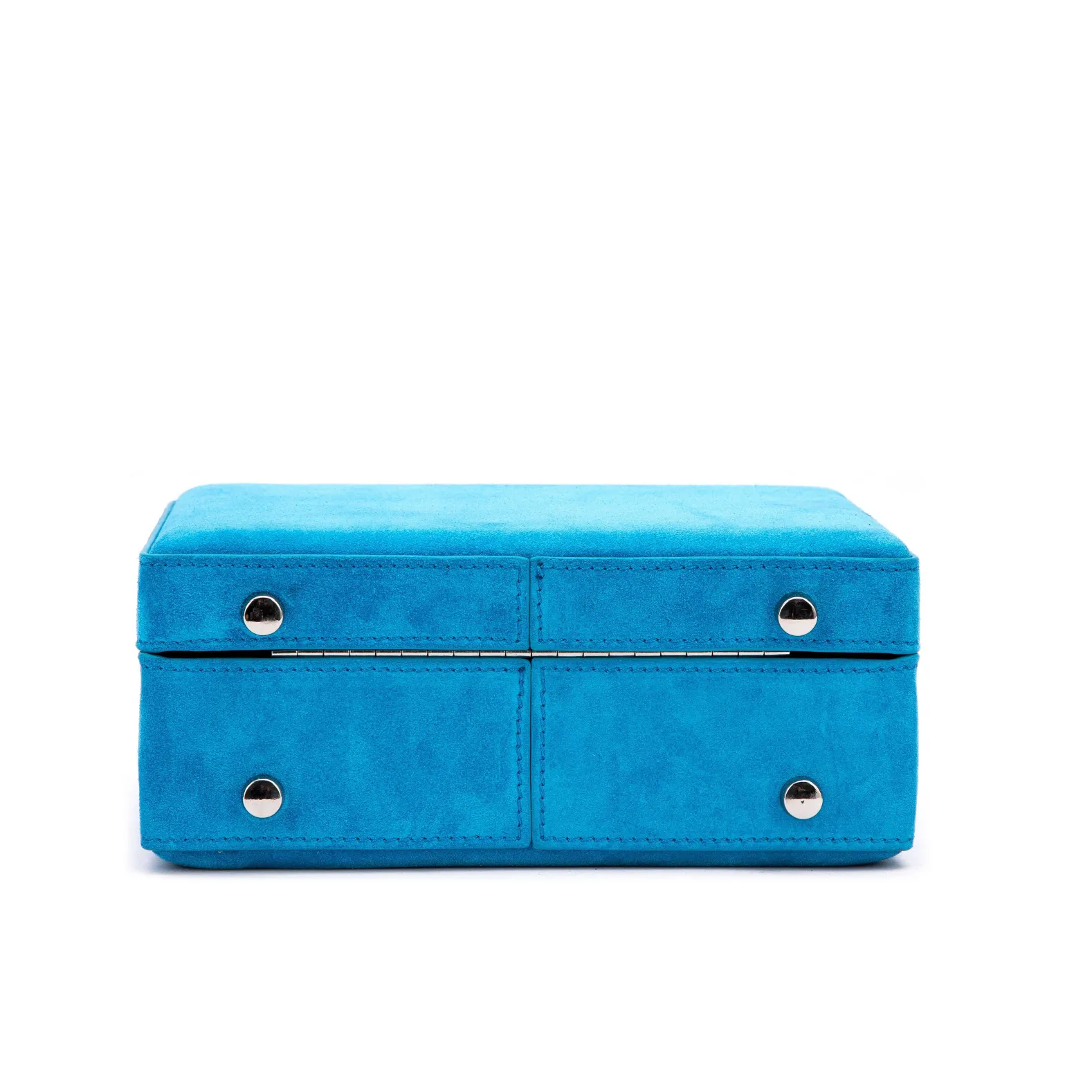 Brandon Blackwood Top Handle Bags>Kendrick Trunk Aqua Blue Suede