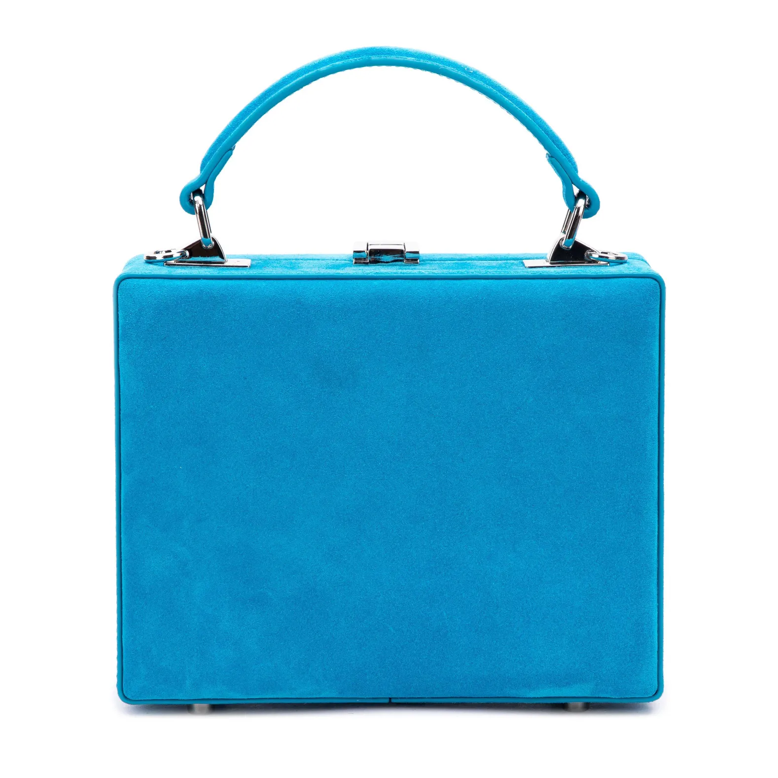 Brandon Blackwood Top Handle Bags>Kendrick Trunk Aqua Blue Suede