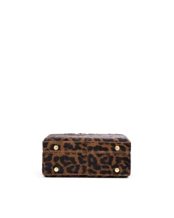 Brandon Blackwood Top Handle Bags>Kendrick Trunk Leopard Ponyhair