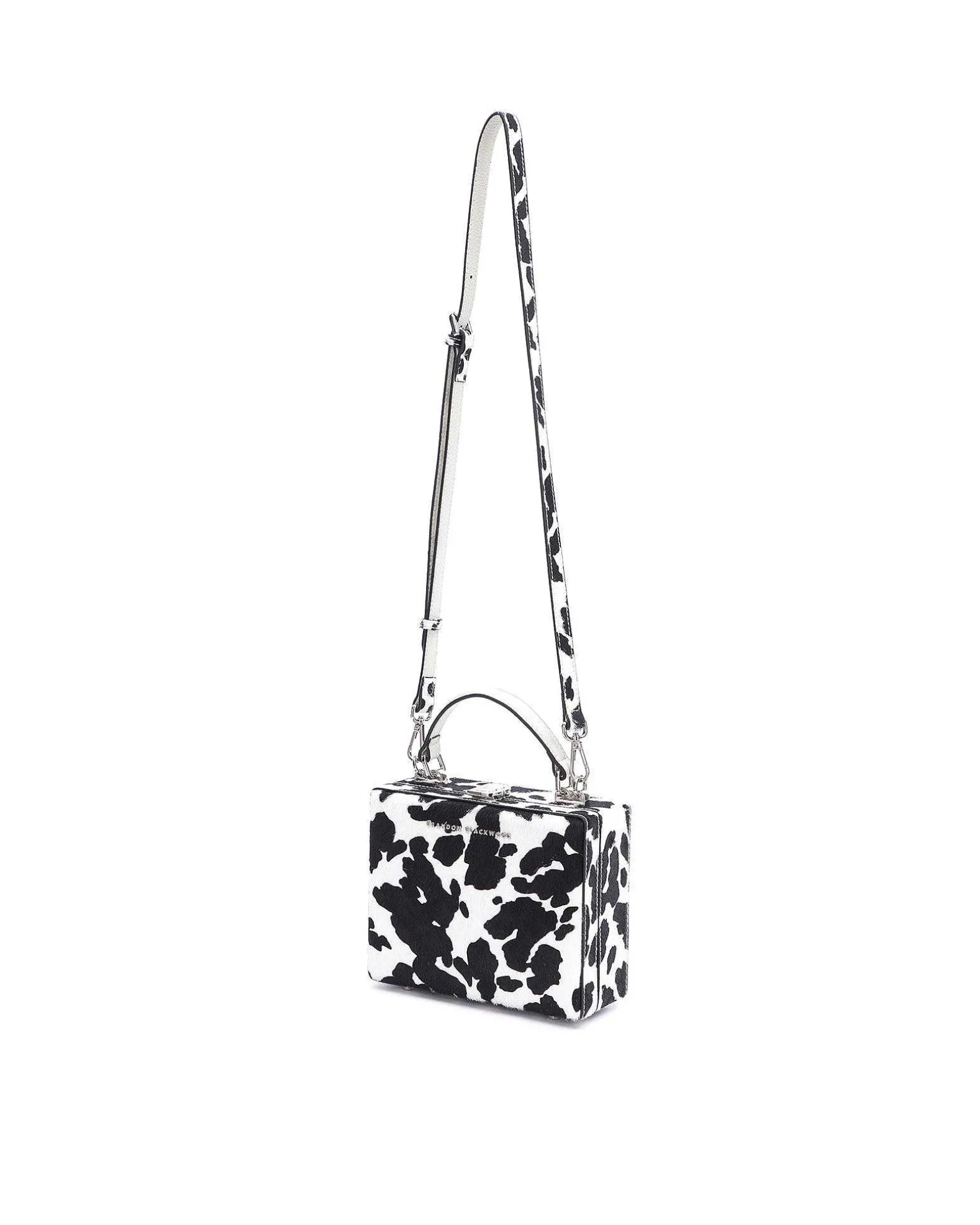 Brandon Blackwood Top Handle Bags>Kendrick Trunk Cow Print Ponyhair