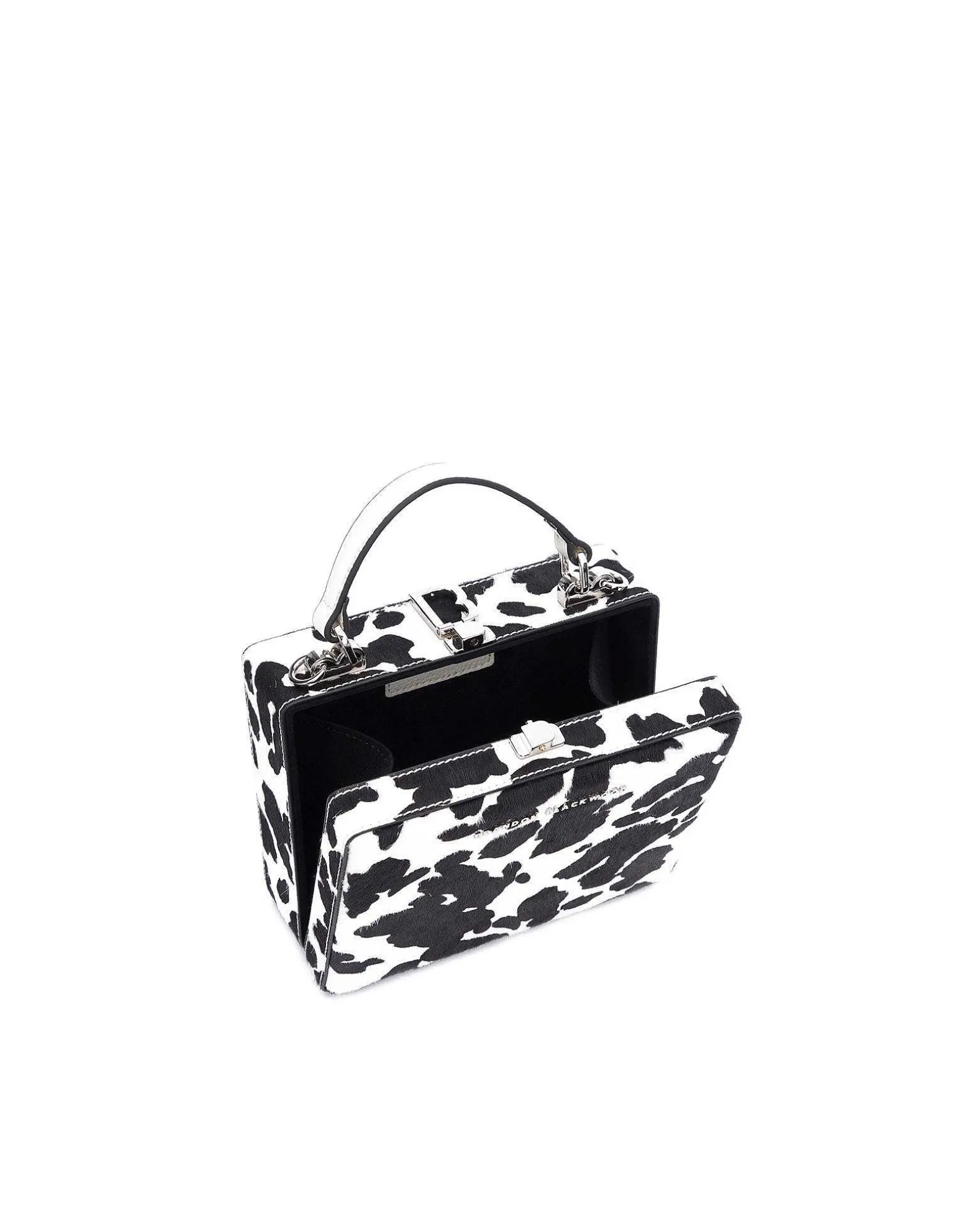 Brandon Blackwood Top Handle Bags>Kendrick Trunk Cow Print Ponyhair