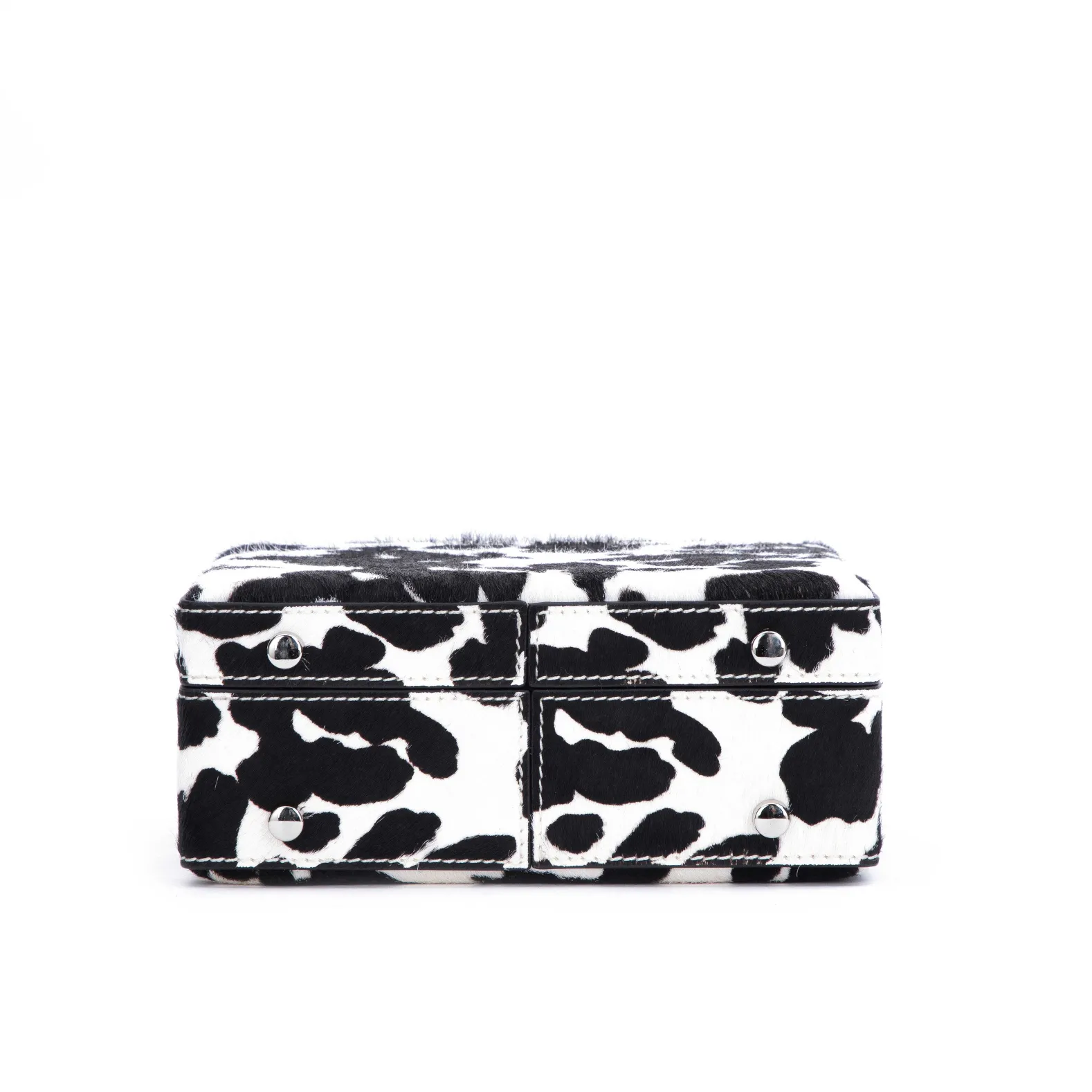 Brandon Blackwood Top Handle Bags>Kendrick Trunk Cow Print Ponyhair
