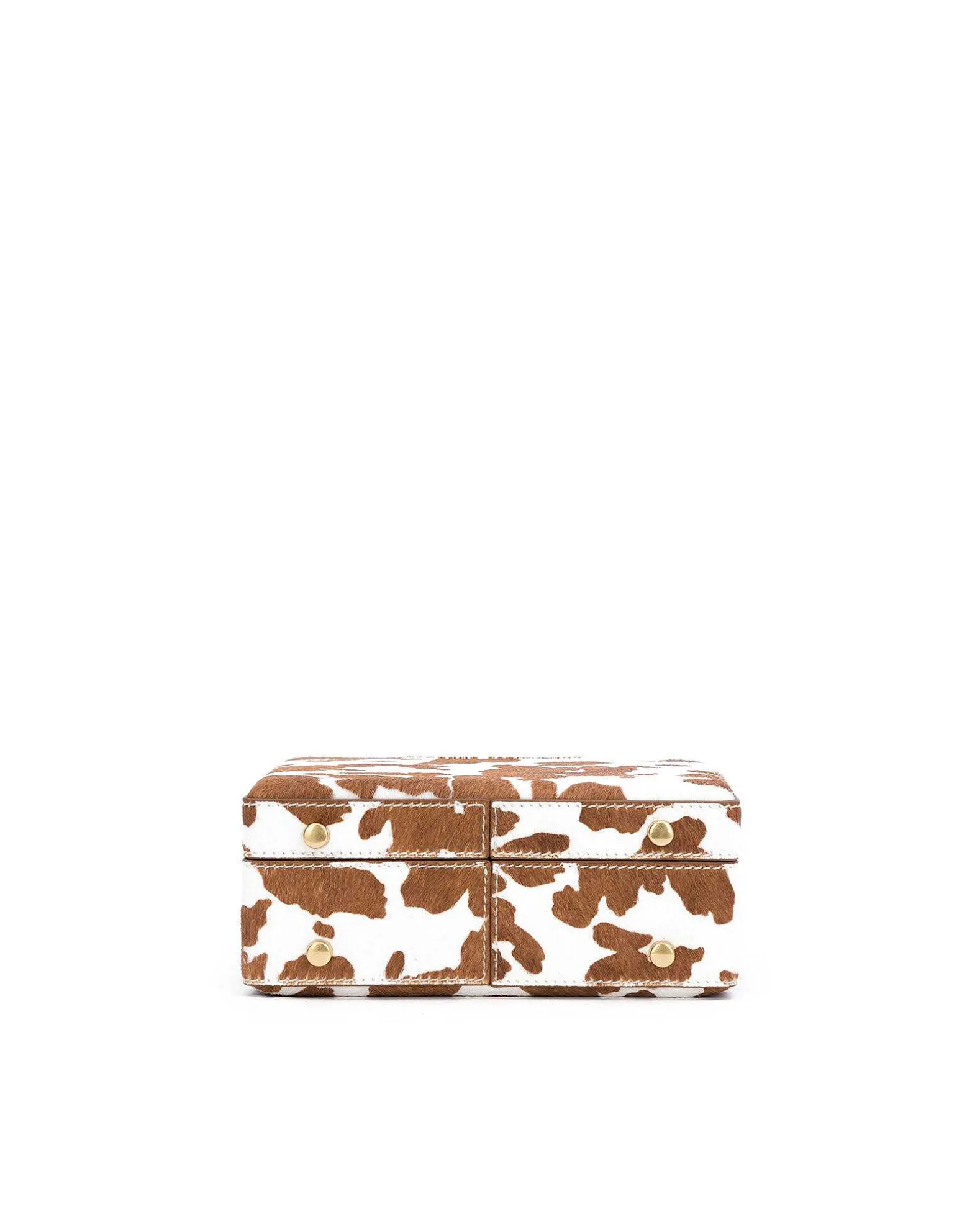 Brandon Blackwood Top Handle Bags>Kendrick Trunk Brown Cow Print Ponyhair