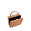 Brandon Blackwood Top Handle Bags>Kendrick Trunk Tan Lizard Embossed Leather