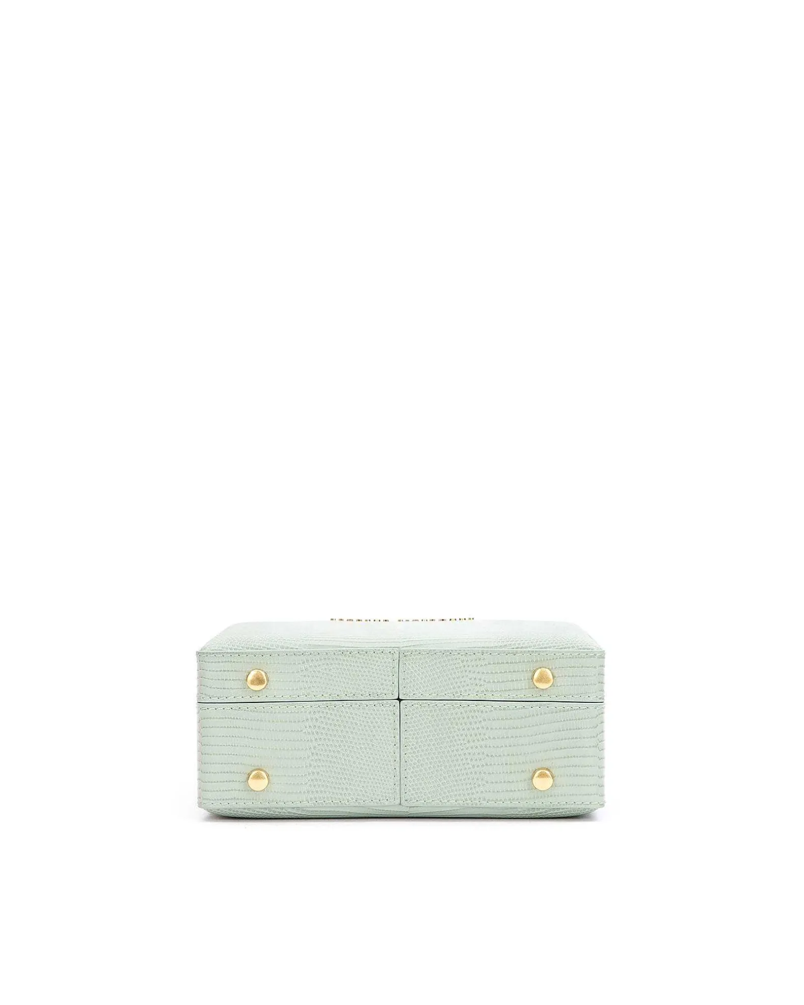 Brandon Blackwood Top Handle Bags>Kendrick Trunk Green Lizard Embossed Leather