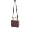 Brandon Blackwood Top Handle Bags>Kendrick Trunk Chocolate Brown Leather W/Brass Hardware
