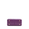 Brandon Blackwood Top Handle Bags>Kendrick Trunk Purple Croc Embossed Leather