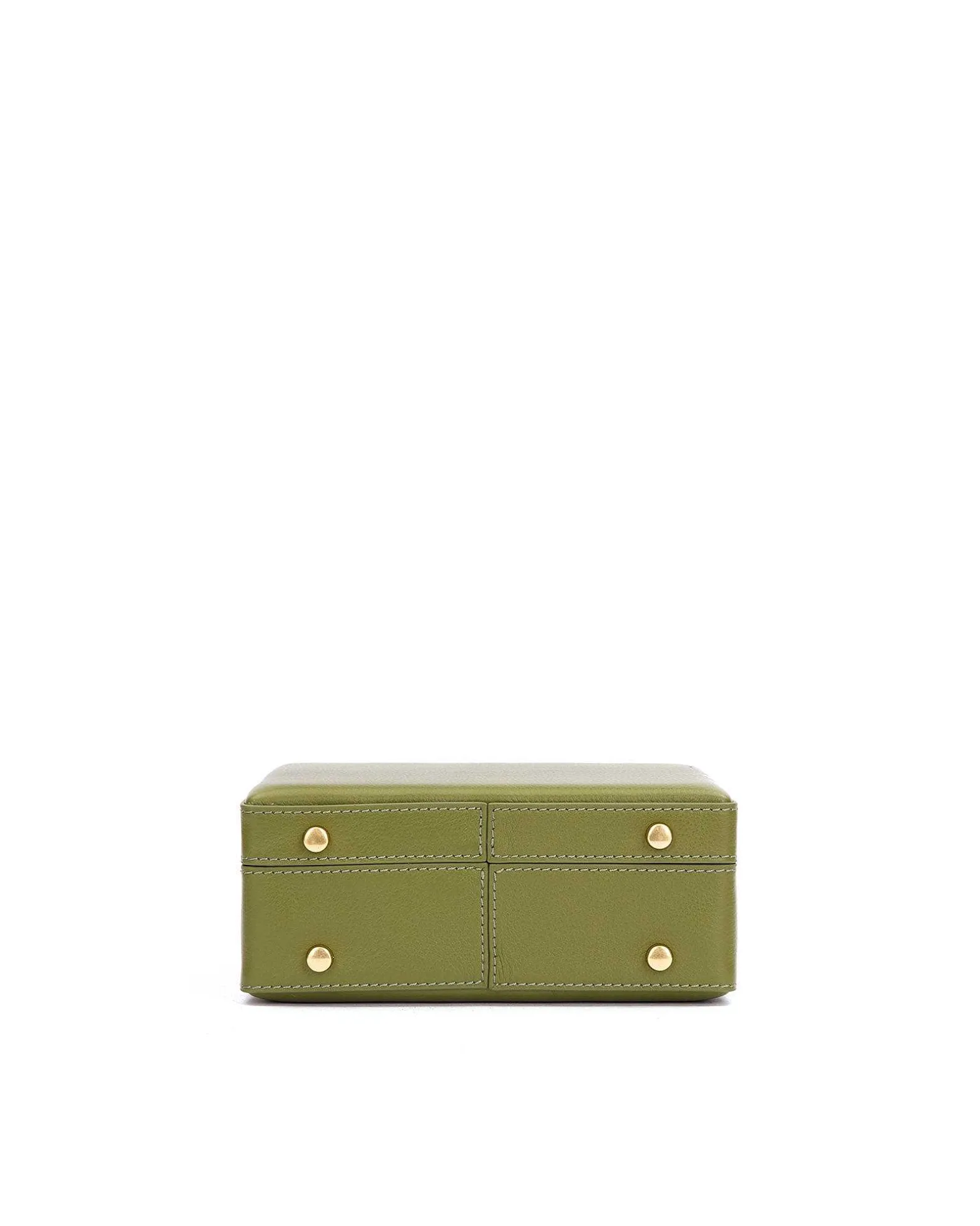 Brandon Blackwood Top Handle Bags>Kendrick Trunk Evergreen Leather W/Brass Hardware