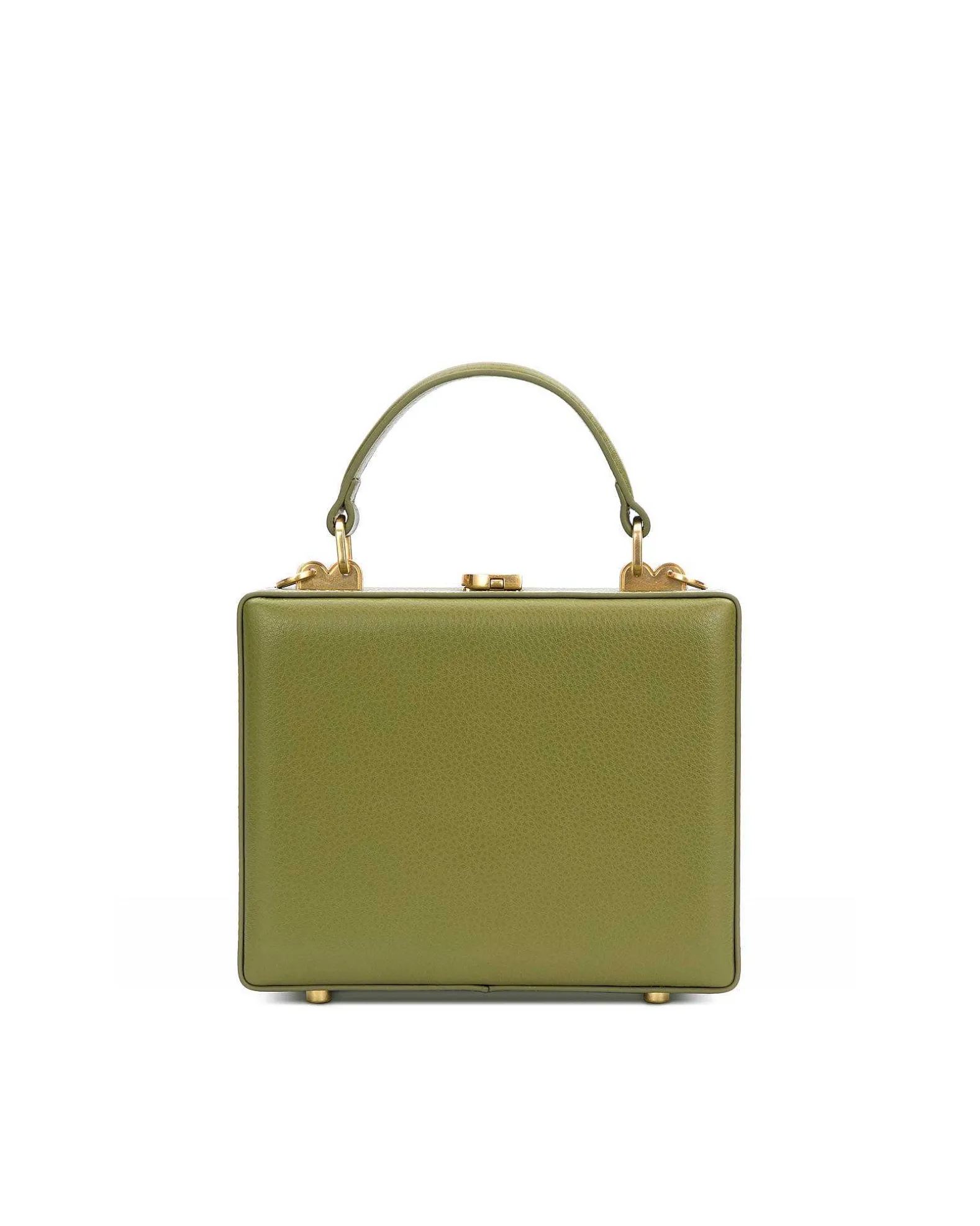 Brandon Blackwood Top Handle Bags>Kendrick Trunk Evergreen Leather W/Brass Hardware