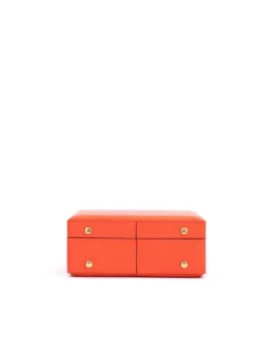 Brandon Blackwood Top Handle Bags>Kendrick Trunk Burnt Orange Leather