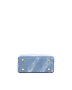 Brandon Blackwood Top Handle Bags>Kendrick Trunk Blue Bleached Denim