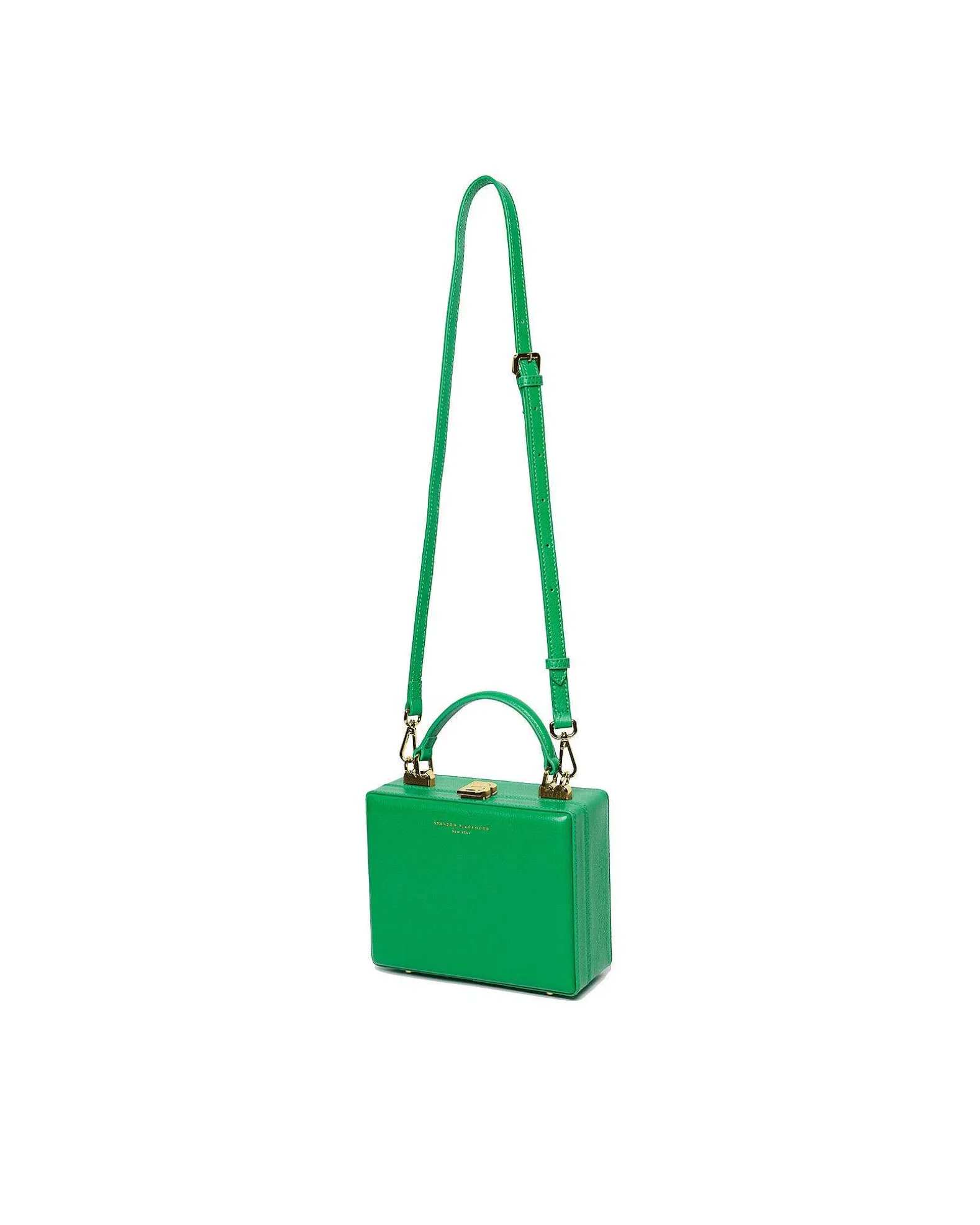 Brandon Blackwood Top Handle Bags>Kendrick Trunk True Green Leather W/Brass Hardware