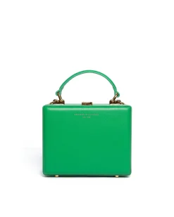 Brandon Blackwood Top Handle Bags>Kendrick Trunk True Green Leather W/Brass Hardware