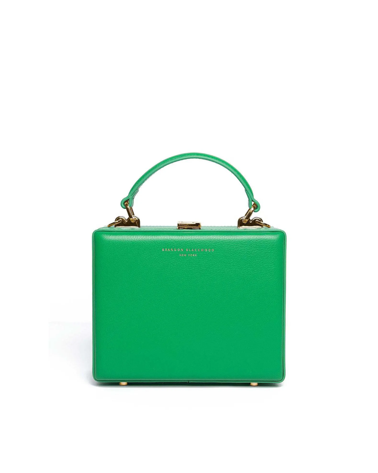 Brandon Blackwood Top Handle Bags>Kendrick Trunk True Green Leather W/Brass Hardware